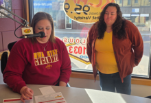 Michelle Schubert (left) and new Floyd County ISU Extension Director Kailey Einspahr (right) stopped by the KCHA studios Friday morning for Community Conversations to discuss upcoming summer programs, 4-H fair deadlines, and youth day camps with the Iowa State University Extension and Outreach – Floyd County.