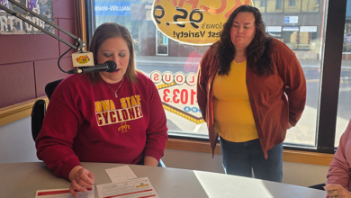 Michelle Schubert (left) and new Floyd County ISU Extension Director Kailey Einspahr (right) stopped by the KCHA studios Friday morning for Community Conversations to discuss upcoming summer programs, 4-H fair deadlines, and youth day camps with the Iowa State University Extension and Outreach – Floyd County.